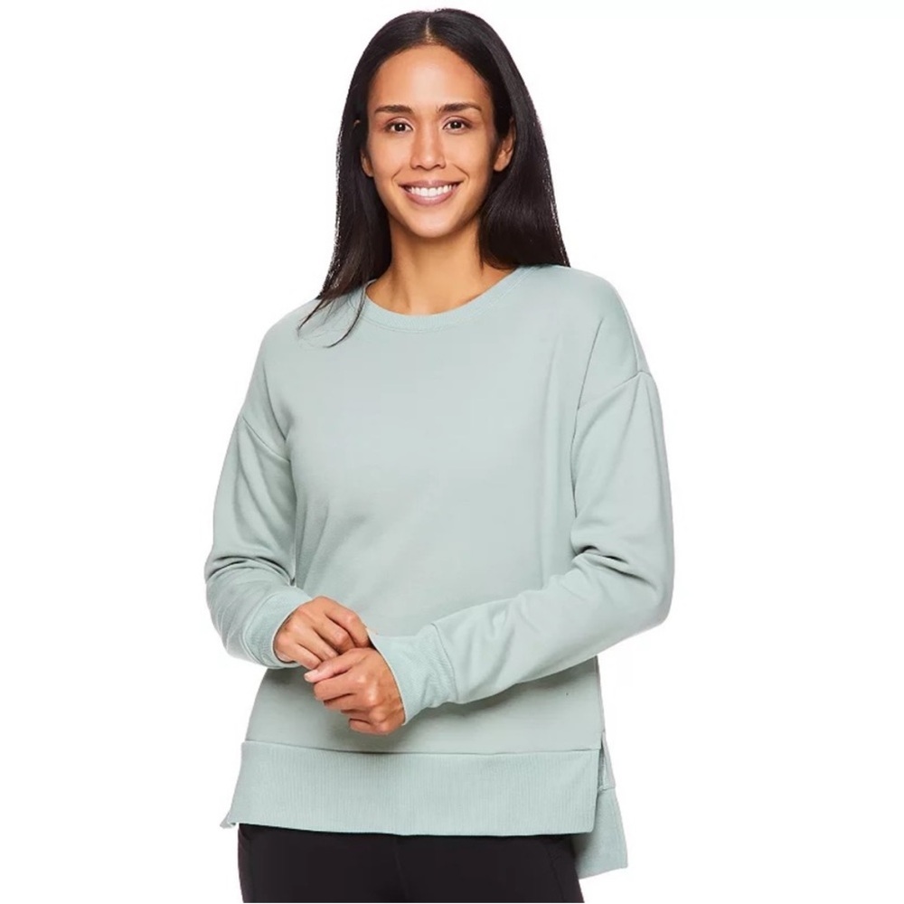 GAIAM Sage Green Chloe fleece lined Crewneck Sweatshirt